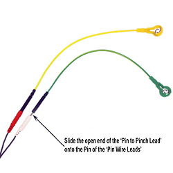 How to attach pin connector leads to PES leads