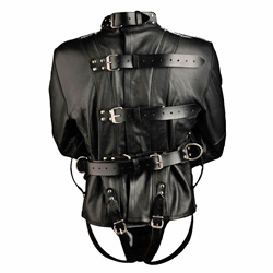 Leather Straitjacket Black back view